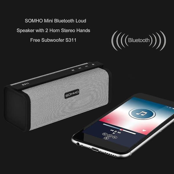 Somho Mini Bluetooth-høyttaler 2 Horn Stereo Subwoofer