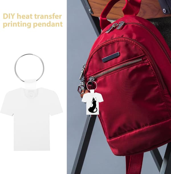 40 stk. MDF Sublimation Blank Nøgleringe DIY Varmeoverførsel Nøgleringsemner f