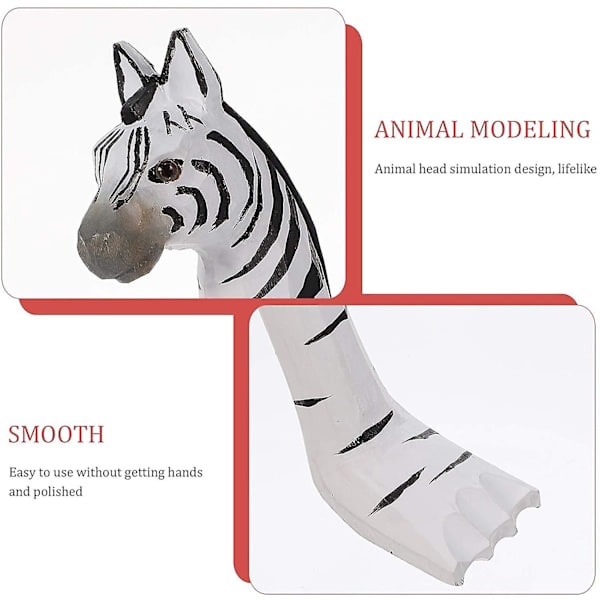 Træudskåret Rygkløer Kropsafslappende Massager Zebra Mønster Ryg