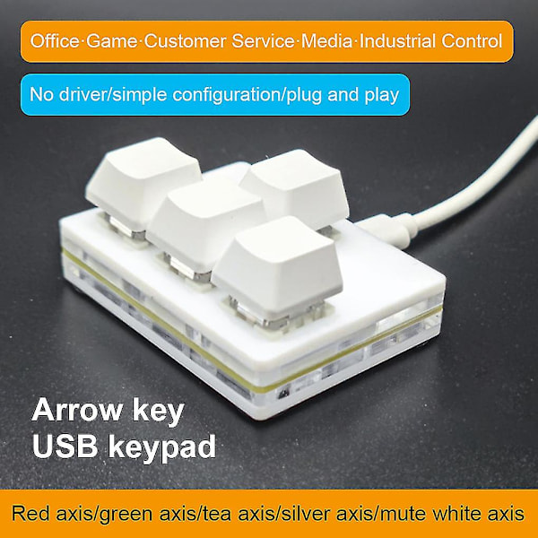 Mini 4-knappars Spelkeyboard Bekvämt Tangentbord för Speltillbehör Cyan Switch