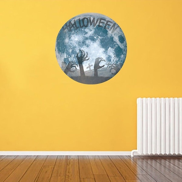 30 cm stor måneformet lysende veggklistremerke dekor