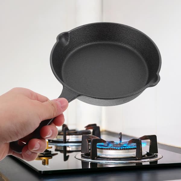 Mini stekepanne for egg, non-stick eggpanne, fortykket jernmateriale, jevn varmefordeling