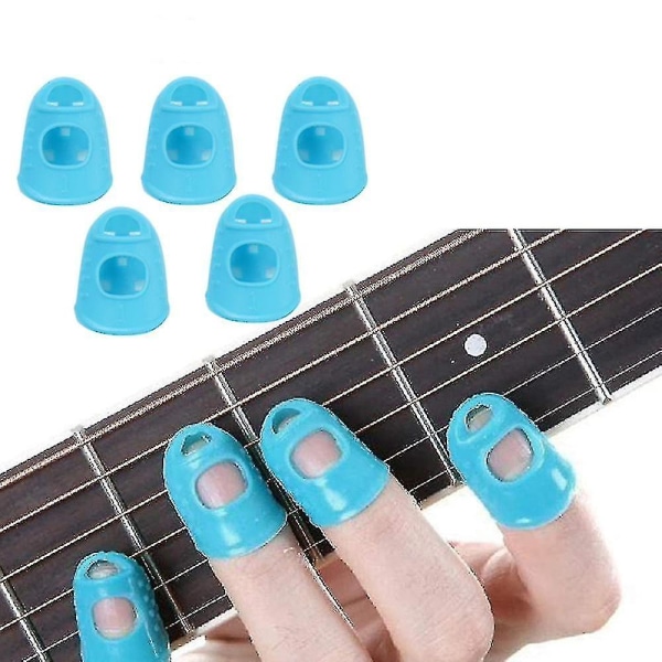 40 stk. Beskyttere Silikon Guitar Finger Tips Finger Cover Finger Sleeves Beskyttelseshætter