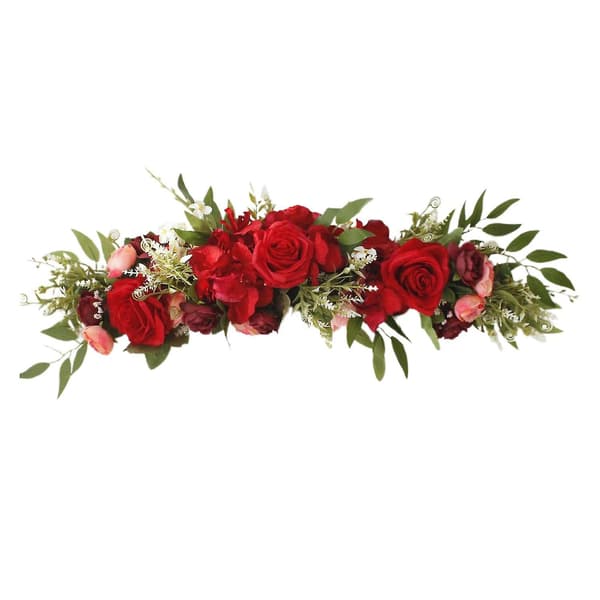 Bröllopsbågeblommor 2023, 65 cm Rustik Konstgjord Blomsterkrans.