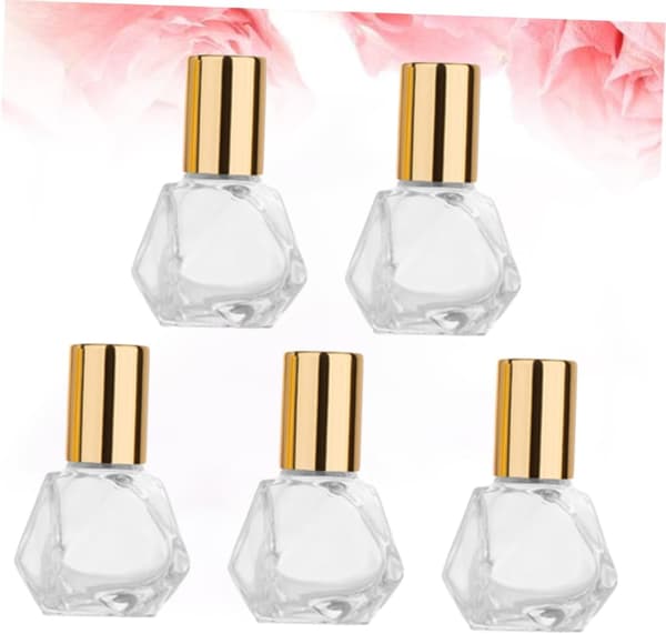 5 st glasreseflaskor eterisk olja rullflaskor påfyllningsbar makeup för parfymoljor