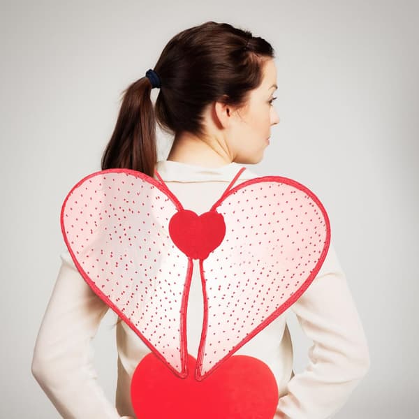 Hjertevinger Dekorasjon for Kvinner Valentinsdag Amor Kostyme Tilbehør Hjerteformede Vinger