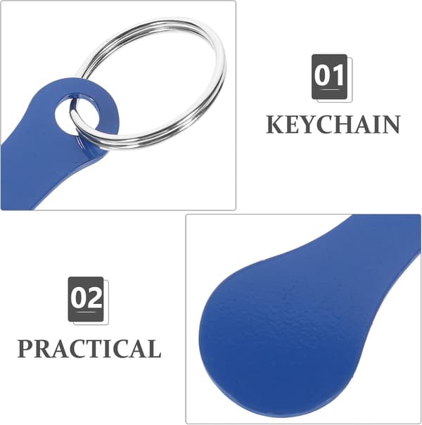 5 stk. handlevognsmynt nøkkelring i rustfritt stål, klassisk elegant design, solid, ikke lett å bryte anheng