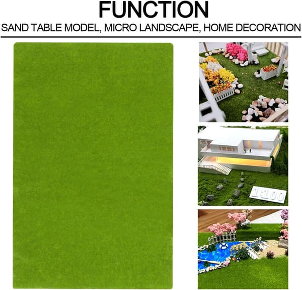 Falsk græsplæne papir græstæppe måtte 33x100cm grøn gul model græsmåtte