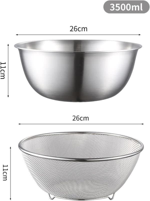 Si i rustfrit stål, trådnet, flad bund, sølv køkkenafløbsskål, skridsikkert design