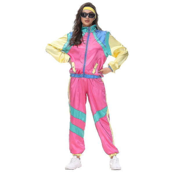 Mænd Kvinder 70'erne 80'erne Outfit Tracksuit Jogging Suit Fancy Kostume Tema Streetwear M Male