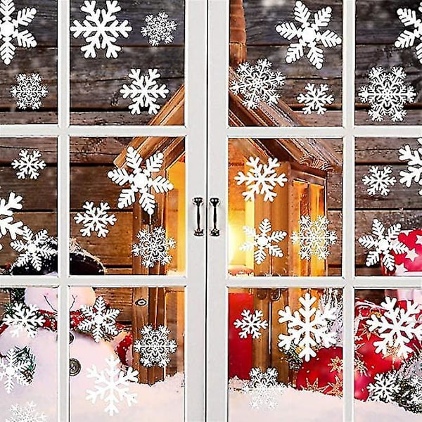 Julklappssnöflingor Dekaler Fönsterklistermärken PVC Dekoration