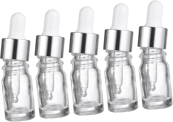15 stk 5 ml glassdråpeflasker aromaterapi essensielle oljebeholdere dispensere