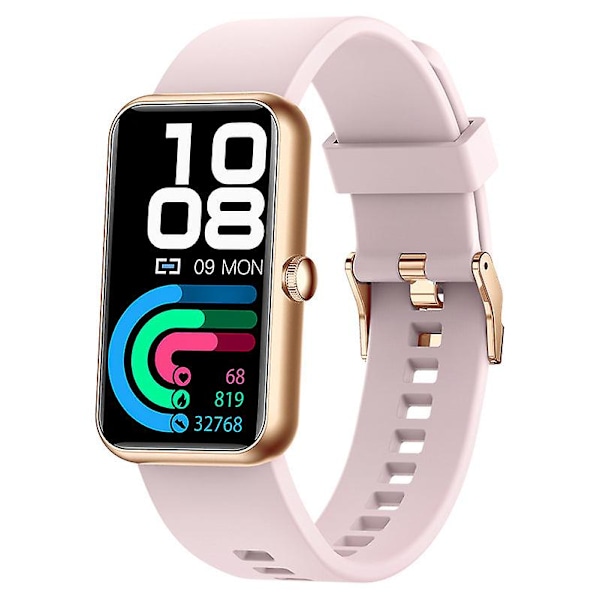 Smart Armband Hjärtfrekvens Sömnövervakning Stegräknare 1.47-tums Silikon Armband Klocka för Män och Kvinnor Pink