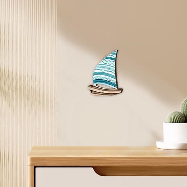 Segelbåt och med mångsidig elegans Storlek Kustnära handgjorda 3st