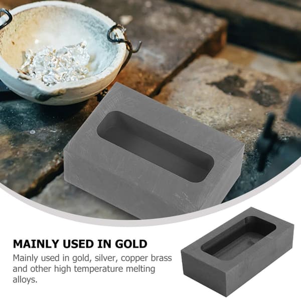 Grafittblokkform og smeltegullverktøy for smykkerstøping, middels 60x30x15mm solid grafittform