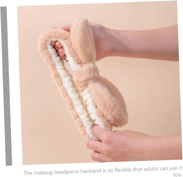 Imitasjon Kaninhårstropp Fluffy Pannebånd for Kvinner Dusjhodeplagg og Sminke Hårbånd