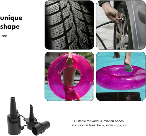 Ersättningsmunstycke för luftmadrasspump Plastluftbäddspumpmunstycksadapter
