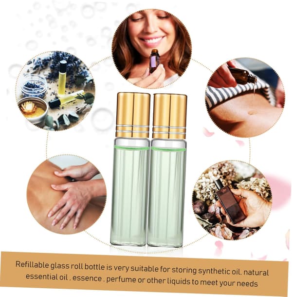 15 st tomma påfyllningsbara roll-on-flaskor multifunktionella glasroll-on-flaskor för eterisk olja för DIY-parfym