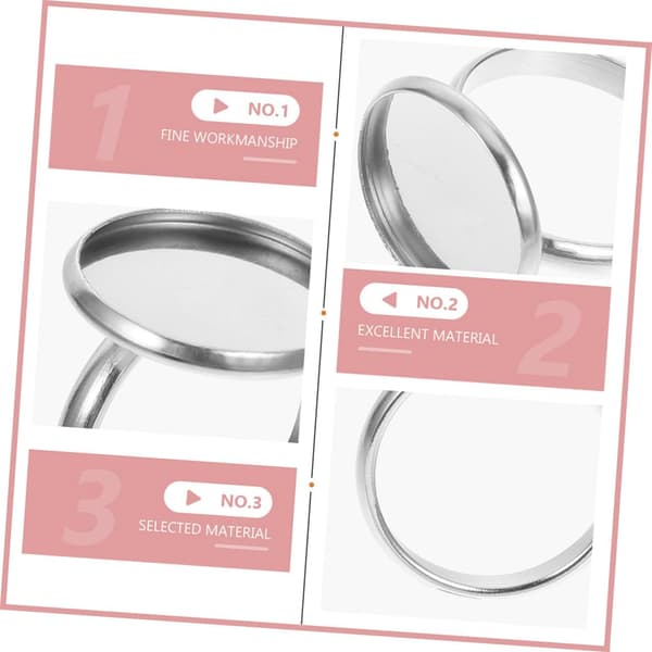 20 stk. justerbar ringholderbakke i rustfrit stål DIY ringbase smykkefund 10 mm indvendig diameter