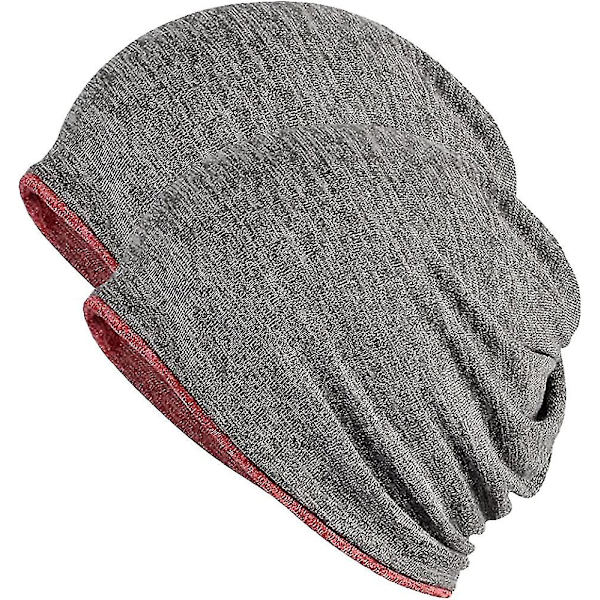 Hatt for menn og kvinner i bomull, avslappet beanie, myk og lett løpehatt, kort hatt for voksne, kjemisk hatt, avslappet hatt Red