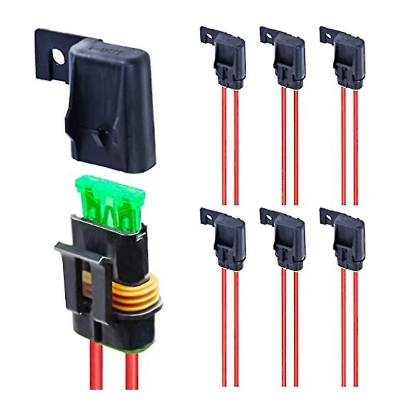 Compatible Withinline Fuse Holder, 6 Pack Waterproof 12awg Gauge Wiring Harness