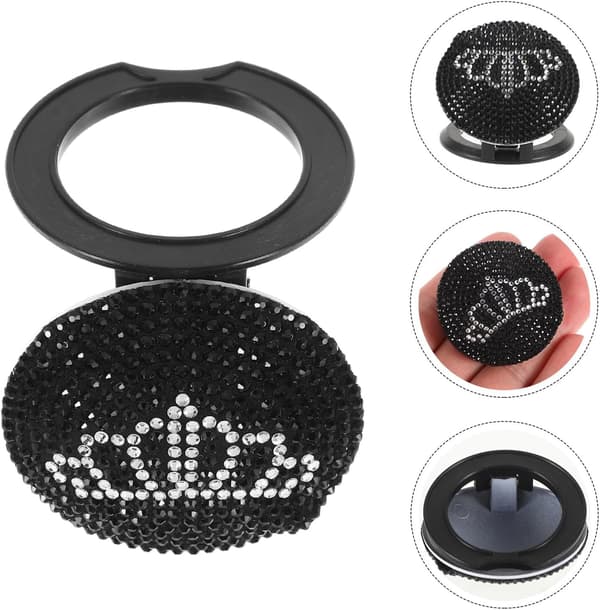 Biltenningsknappdeksel Glitrende Rhinestone Push Start-knappdeksel Bling Interiørdekor for kvinner og menn