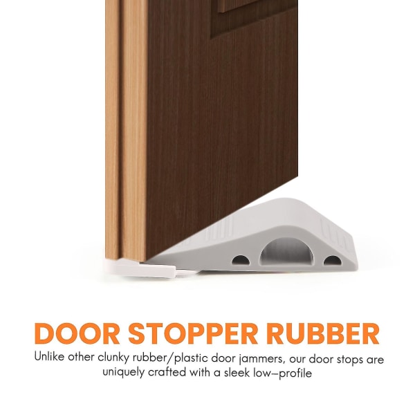 Dørstopper 2-pakningssett Premium Heavy Duty dørstopper gummikile med dekorativ oppbevaringsholder-pe
