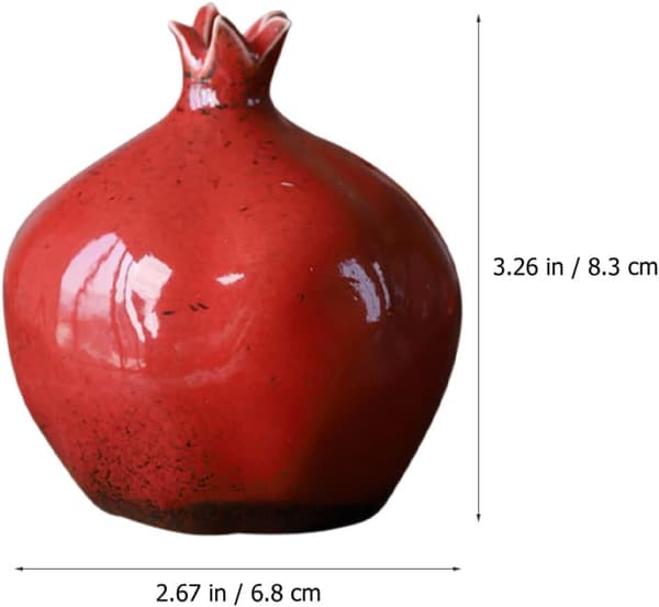Kreativ keramisk blomstervase i granatæbleform med stabil base til hydroponik
