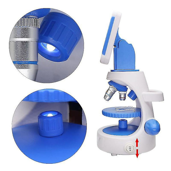 Bærbar 2000x Biologisk Mikroskop 4,3 Tommer HD Skjerm LED