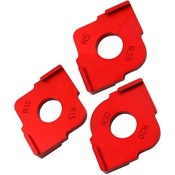 Puutyöstön sädettämisjigit reitittimelle, alumiiniseos, sädekulmat R10 R15 R20 R30 R5 R25, nopea jigred3pcs