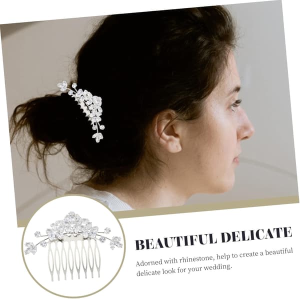 Krystall Rhinestone Hårkam Bryllup Brude Hodeplagg Sølv Vanndråpe Zirkon Hårtilbehør