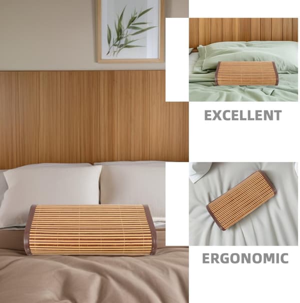 2 st bambu ihålig kudde sommarkuddar ergonomiskt stöd andningsbar design khaki