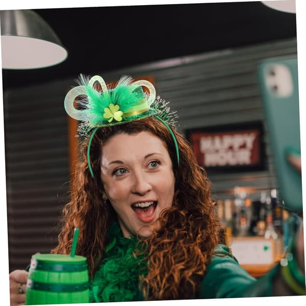 Patrick's Day Damehodebånd med flosshatt Festlig Cosplay-tilbehør