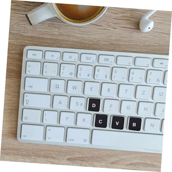 Engelske tastaturklistremerker for PC Stasjonær Fullt Tastaturoppsett Slitesterke Klistremerker Selvklebende Bakside