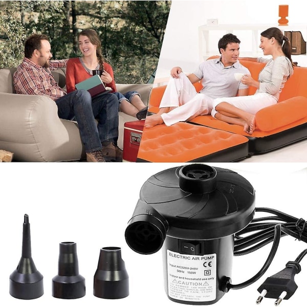 Sähköinen Ilmapumppu, 150w / 110v-120v Sähköpumppu Monitoiminen Sähköpumppu 3 Ilmasuuttimella