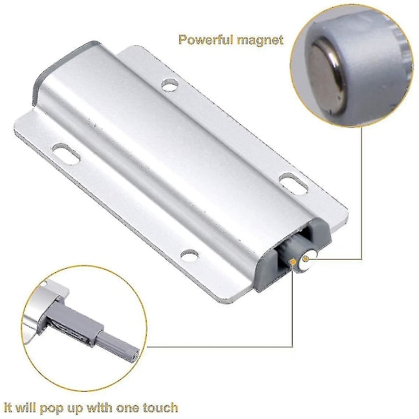 Dörröppnare Push To Open Magnetisk Lås Lådor Push Kudde, 2 Stycken