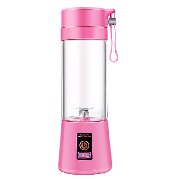 400 ml bærbar usb elektrisk frugtsaftpresser Smoothie Maker Blender Shaker flaske (blå sø) Pink