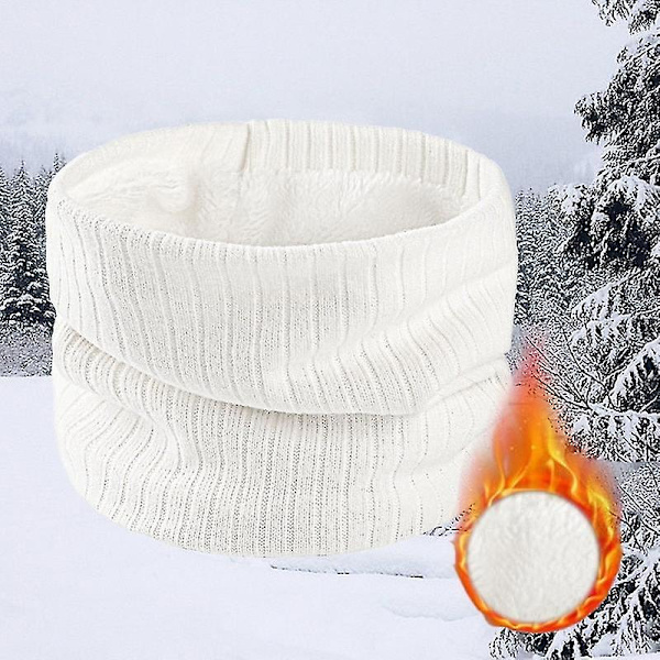 Vinterhalsduk för Män Fleece Ring Bandana Stickad Varm Solid Halsduk Kvinnor Halsvärmare B6-solid