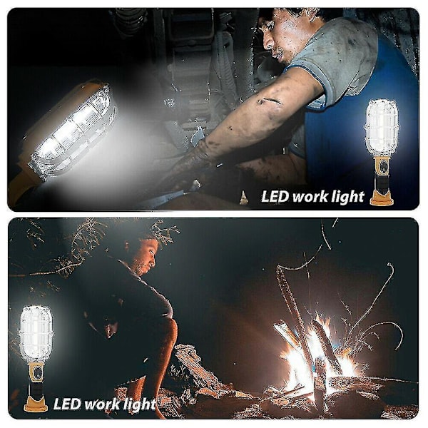 Bärbar COB LED Magnetisk Arbetslampa Inspektionslampa Sladdlös Handlampa (1 st, Gul)