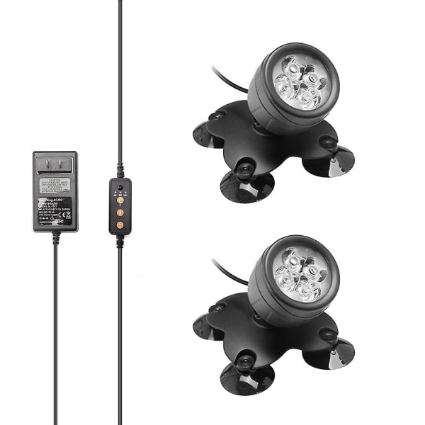 2-pakks undervanns RGB LED-lys, 360 justerbare fontene julelys, IP68 vanntett landskapslys