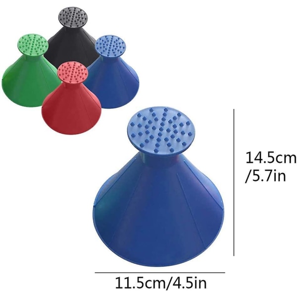 2 stk. Iskraber, Rund Magisk Kegleformet Iskraber, Sneskovl Værktøj til Bilforrude (blå, rød)