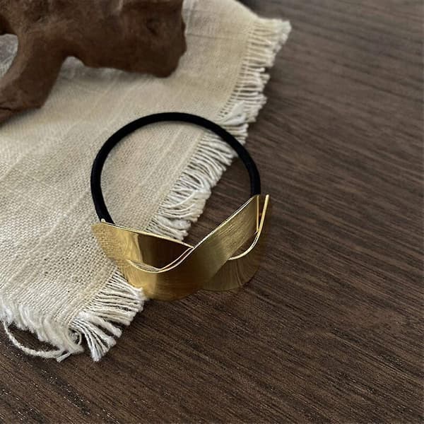 Hårstrikk for kvinner, metall elastisk hårstrikk, viklet tau