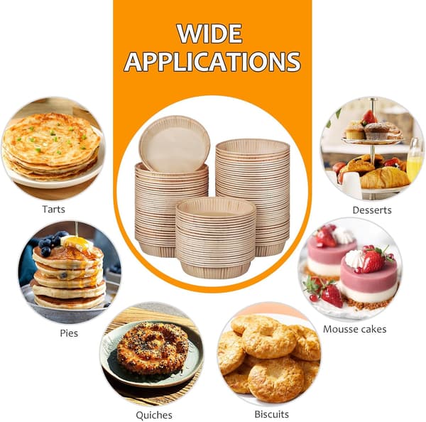 100-pakning 4-tommers bakepapirformer, engangs cupcake-former for muffins