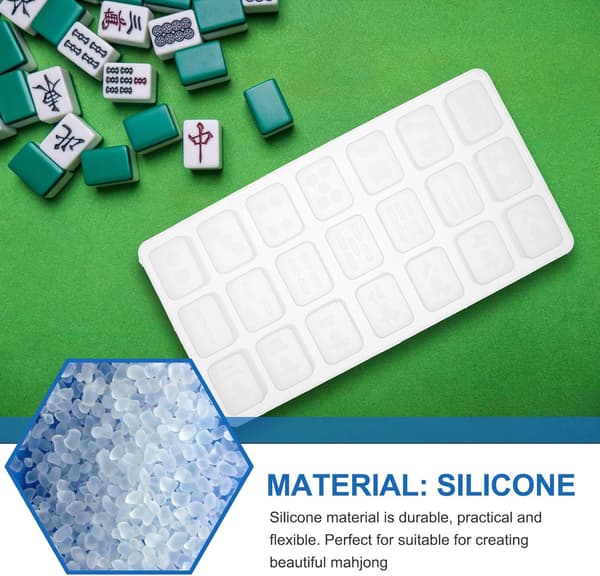 2 stk. silikone Mahjong-form til DIY krystal epoxy-håndværk, højglans legetøjsforme