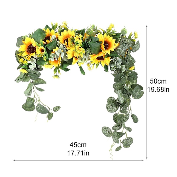 45 cm Auringonkukka-krans Syksyn Ovikoriste Kotijuhliin