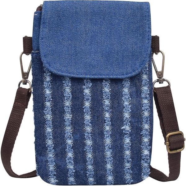 Sød Canvas Satchel Taske Telefonpung Clutch Håndtaske til Kvinder (blå) (1 stk)