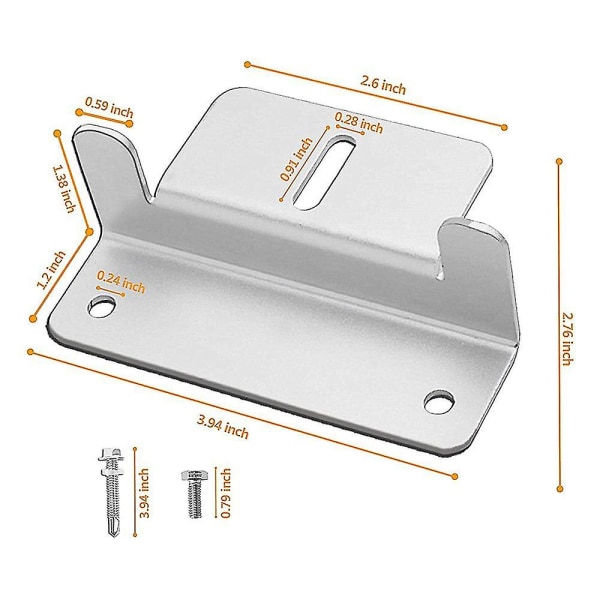 Formede solcellepanelbraketter, 4 stk Z formet med muttere og bolter
