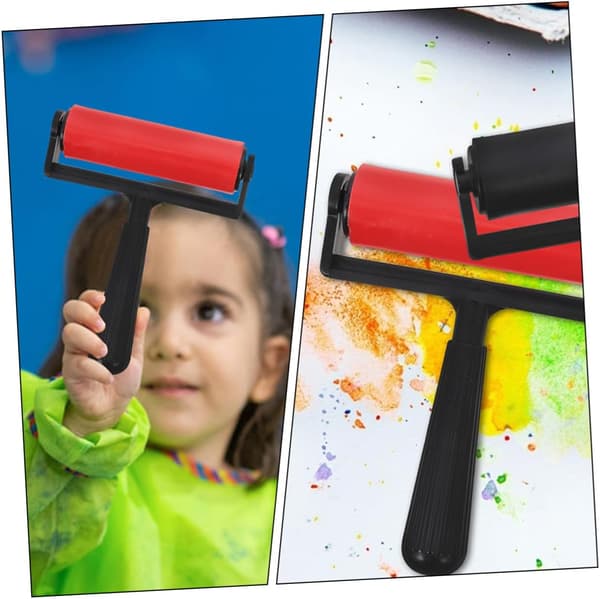 2 st röda plastbrayers små brayerrullar för diamantkonstmålning DIY hantverksmaterial manual