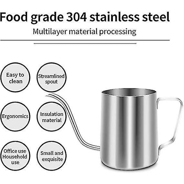 Rustfrit Lang Tud Dripper Kaffeekande 304 Stål