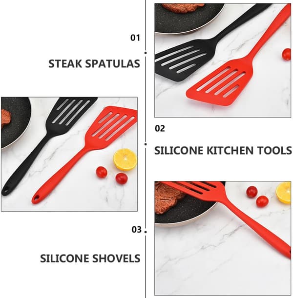 2 stk. multifunksjonelle stekespader i silikon med varmebestandig, fleksibel design